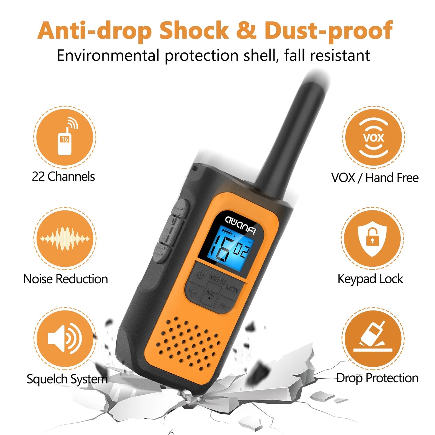 Walkie Talkie, Walkie Talkies for Adults, 22 Channel Rechargeable Two-Way Radio(4 Pack)