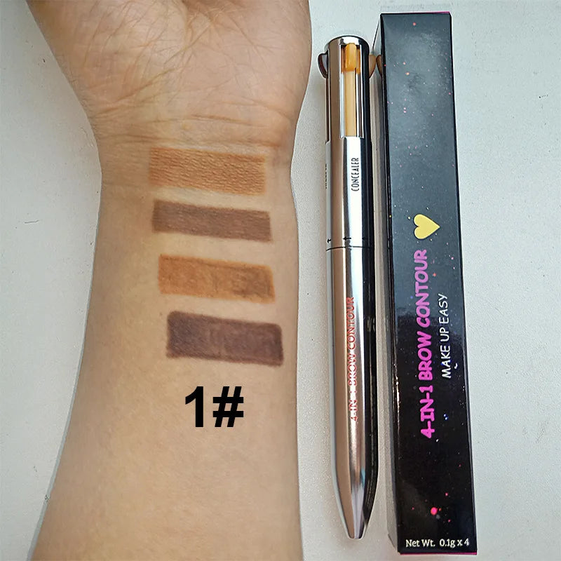 Glamdefine™ 4-In-1 Precision Makeup Pen – Eyeliner, Eyebrow, Contour & Lip Liner in One Long-Lasting Waterproof Tool