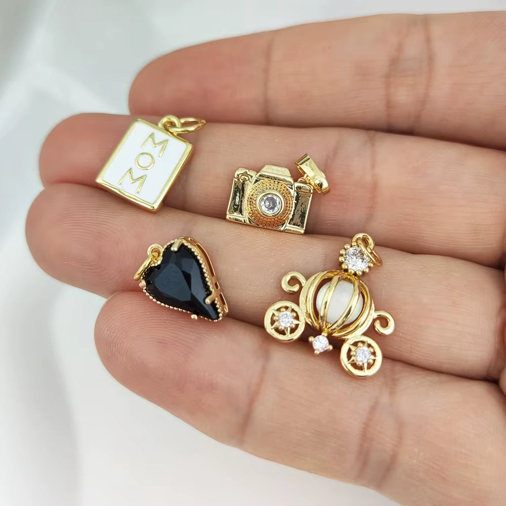 Golden Muse Charm Pendants – Personalized Sparkle with a Playful Twist