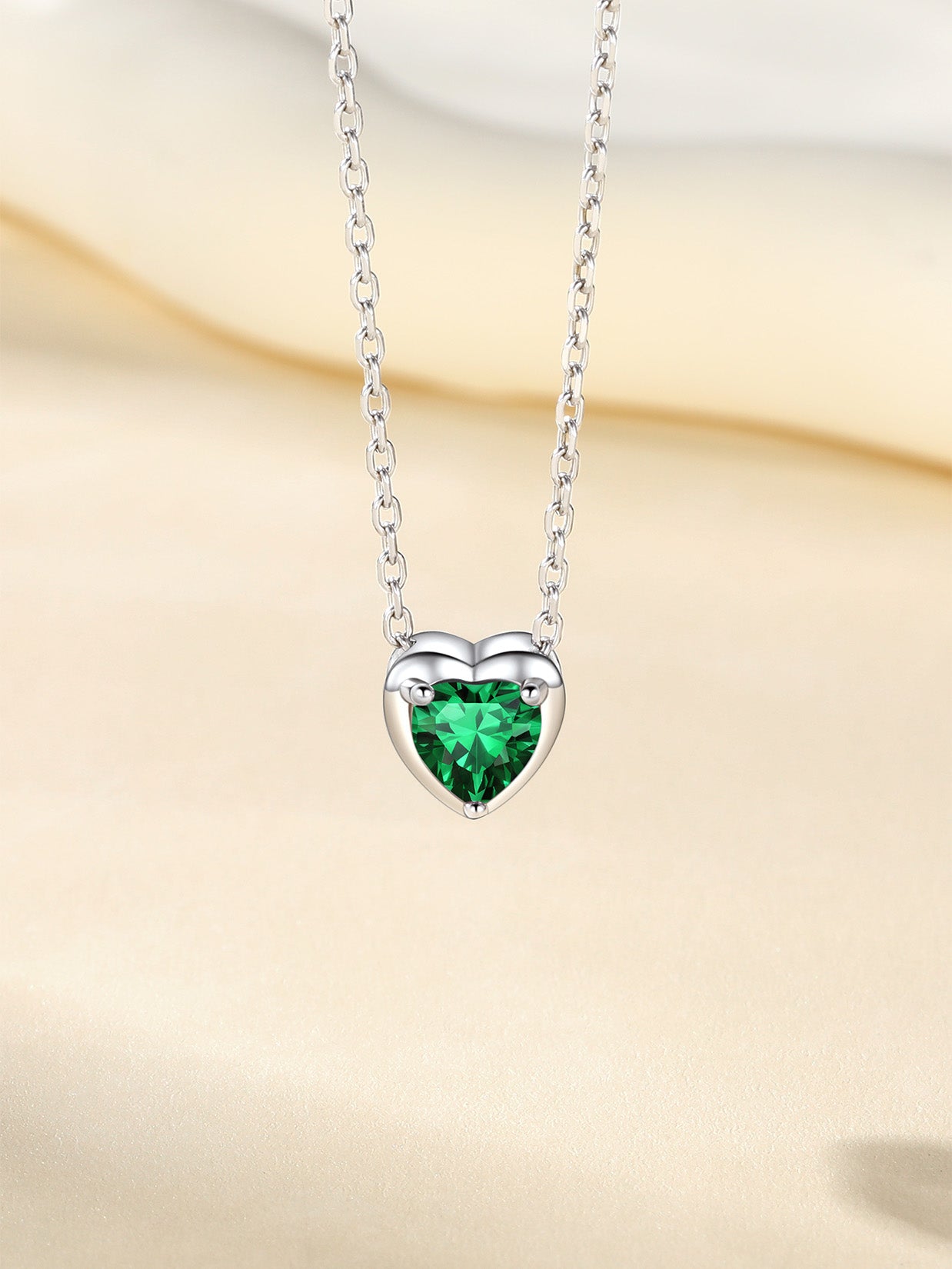 Women 925 Sterling Silver Birthstone Love Heart Necklace, Birthday Valentines Gift