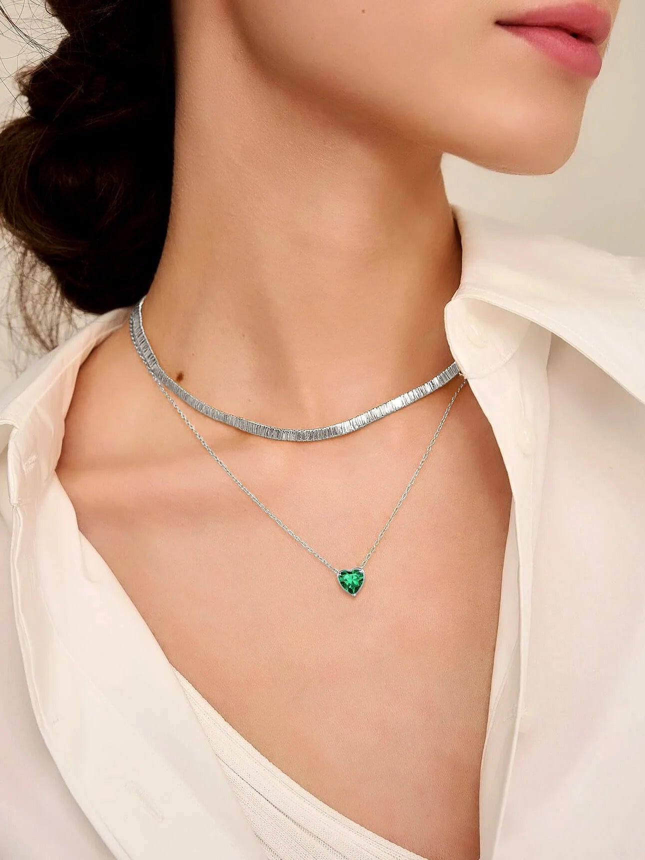 Women 925 Sterling Silver Birthstone Love Heart Necklace, Birthday Valentines Gift