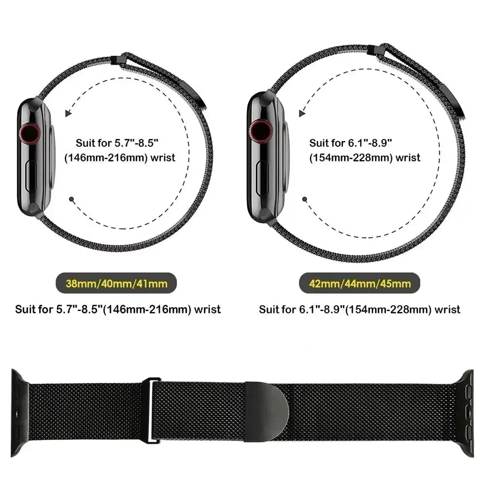 Milanese Strap for Apple Watch Band Ultra 2 49Mm 44Mm 40Mm 45Mm 41Mm 38Mm 44Mm Bracelet F or Iwatch Series 9 3 6 5 SE 7 8 Strap