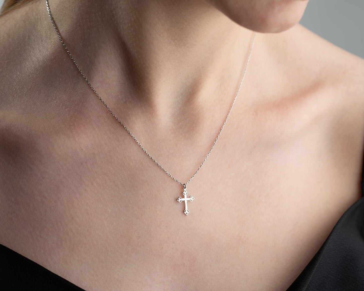 Grace & Glow Cross Necklace – Faith Wrapped in Pure Elegance